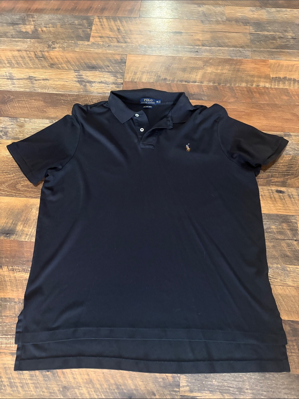 Polo by Ralph Lauren‎ Black Short-Sleeve Embroidered Logo Polo Pima Cotton